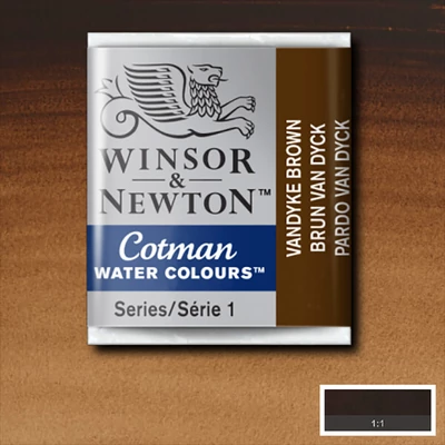 Winsor&Newton Cotman 1/2 szilkés akvarellfesték - 676, vandyck brown