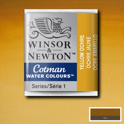 Winsor&amp;Newton Cotman 1/2 szilkés akvarellfesték - 744, yellow ochre