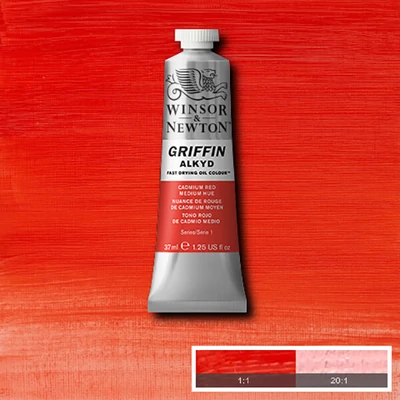 Winsor&amp;amp;Newton Griffin alkyd olajfesték, 37 ml - 095, cadmium red medium hue