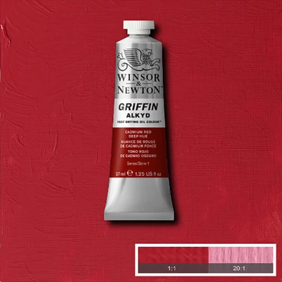 Winsor&amp;amp;Newton Griffin alkyd olajfesték, 37 ml - 098, cadmium red deep hue