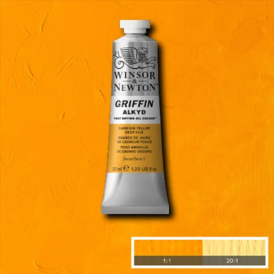 Winsor&amp;amp;Newton Griffin alkyd olajfesték, 37 ml - 115, cadmium yellow deep hue