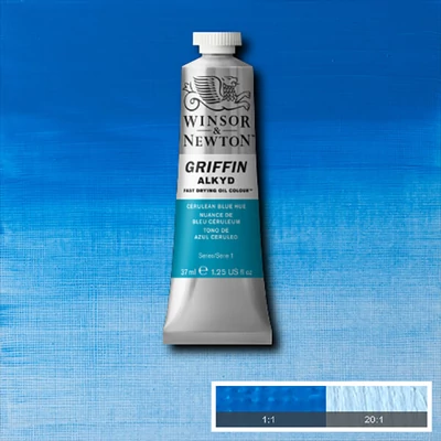 Winsor&amp;Newton Griffin alkyd olajfesték, 37 ml - 139, cerulean blue hue