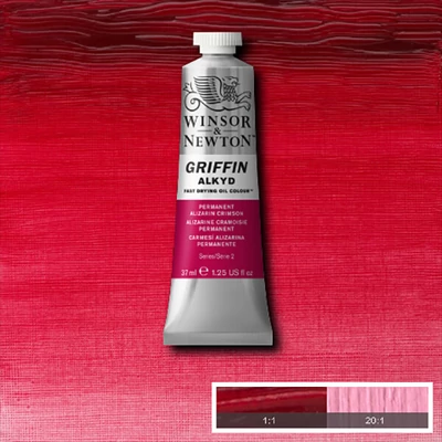 Winsor&amp;Newton Griffin alkyd olajfesték, 37 ml - 468, permanent alizarin crimson