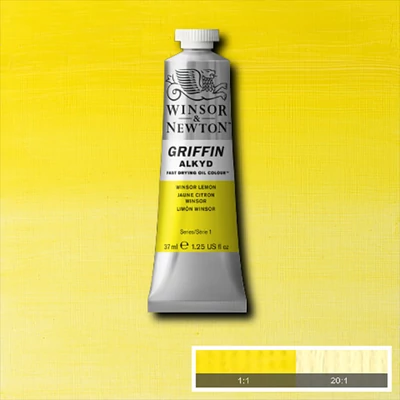 Winsor&amp;Newton Griffin alkyd olajfesték, 37 ml - 722, winsor lemon