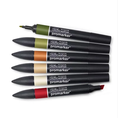 ProMarker kétvégű alkoholos filctoll készlet - 6 db, landscape tones 1