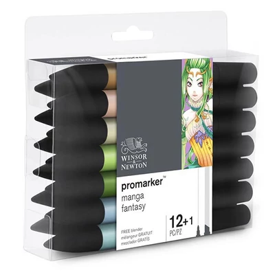ProMarker kétvégű alkoholos filctoll készlet - 12+1 db, Manga Fantasy