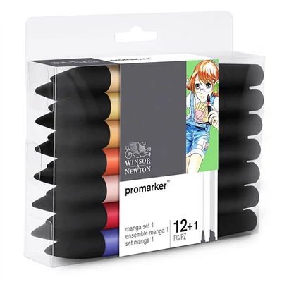 ProMarker kétvégű alkoholos filctoll készlet - 12+1 db, Manga Set 1