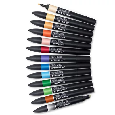 ProMarker kétvégű alkoholos filctoll készlet - 12+1 db, Manga Set 1