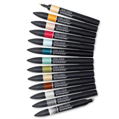 ProMarker kétvégű alkoholos filctoll készlet - 12+1 db, manga set 2