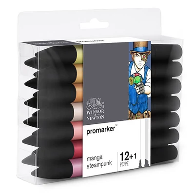 Promarker kétvégű alkoholos filctoll készlet - 12+1 db, Manga Steampunk - 12+1 db