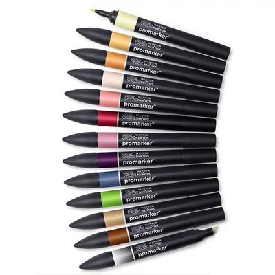 ProMarker kétvégű alkoholos filctoll készlet - 12+1 db, manga steampunk 
