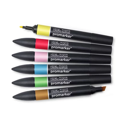 ProMarker kétvégű alkoholos filctoll készlet - 6 db, mid tones
