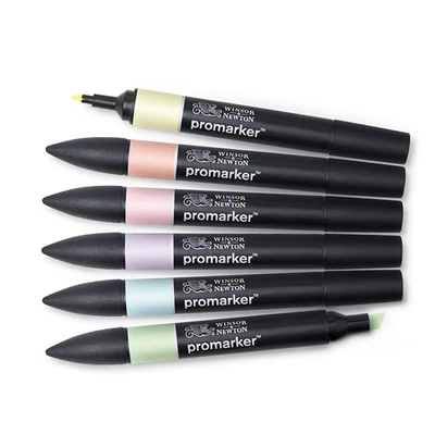 ProMarker kétvégű alkoholos filctoll készlet - 6 db, pastel tones