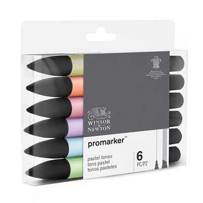 ProMarker kétvégű alkoholos filctoll készlet - 6 db, pastel tones