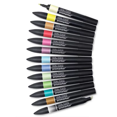 ProMarker kétvégű alkoholos filctoll készlet - 12+1 db, Set 2