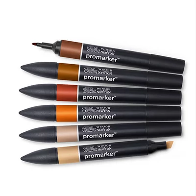 ProMarker kétvégű alkoholos filctoll készlet - 6 db, skin tones set 2
