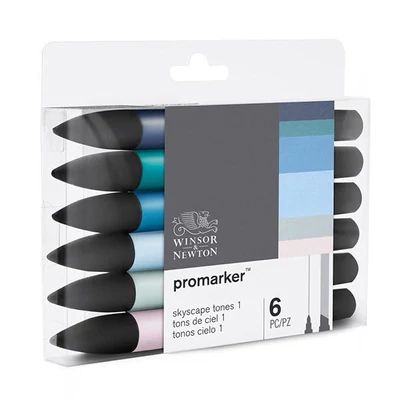 ProMarker kétvégű alkoholos filctoll készlet - 6 db, skyscape tones 1 