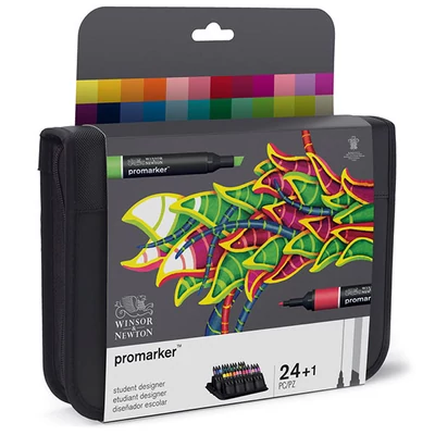ProMarker kétvégű alkoholos filctoll készlet - 24+1 db, student set