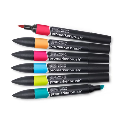 Promarker Brush kétvégű alkoholos ecsetfilc készlet - 6 db, mid tones
