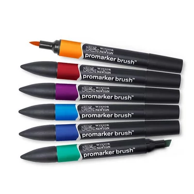 Promarker Brush kétvégű alkoholos ecsetfilc készlet - 6 db, rich tones