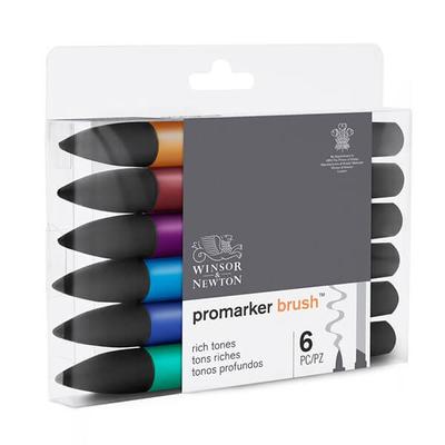 Promarker Brush kétvégű alkoholos ecsetfilc készlet - 6 db, rich tones