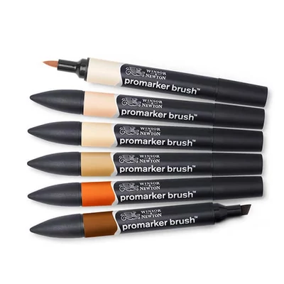 Promarker Brush kétvégű alkoholos ecsetfilc készlet - 6 db, skin tones