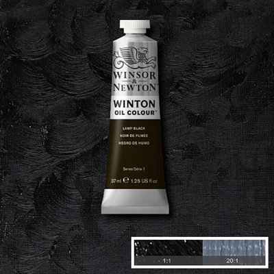 Winsor&amp;amp;Newton Winton olajfesték, 37 ml - 337, lamp black