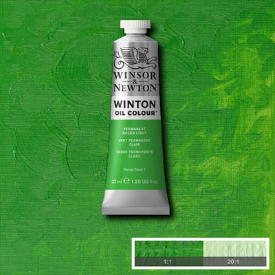 Winsor&amp;Newton Winton olajfesték, 37 ml - 483, permanent green light