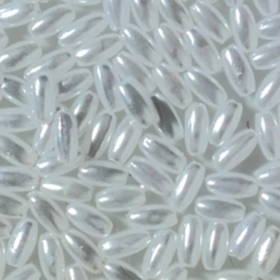 Zabszemgyöngy, 3x6 mm - gyöngyházfehér