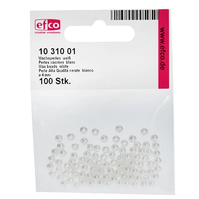 Tekla akril viaszgyöngy, 4 mm, 100 db - fehér
