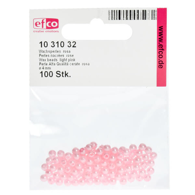 Tekla akril viaszgyöngy, 4 mm, 100 db - rózsaszín