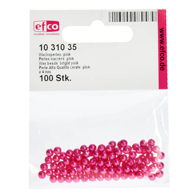 Tekla akril viaszgyöngy, 4 mm, 100 db - pink
