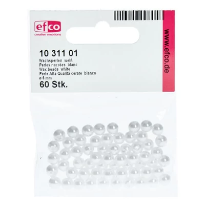 Tekla akril viaszgyöngy, 6 mm, 60 db - fehér