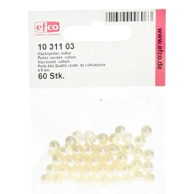 Tekla akril viaszgyöngy, 6 mm, 60 db - ekrü