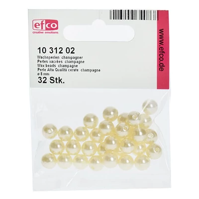 Tekla akril viaszgyöngy, 8 mm, 32 db - pezsgő