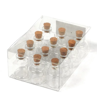 Üvegfiola készlet parafadugóval - mini, 2,2x2,5 cm