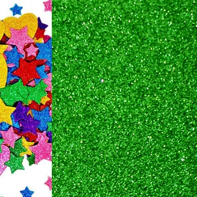 Dekorgumi - csillámos zöld