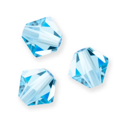 Preciosa kúpos kristálygyöngy füzér, 4 mm - Aqua