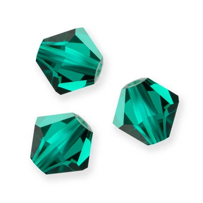 Preciosa kúpos kristálygyöngy füzér, 4 mm - Emerald