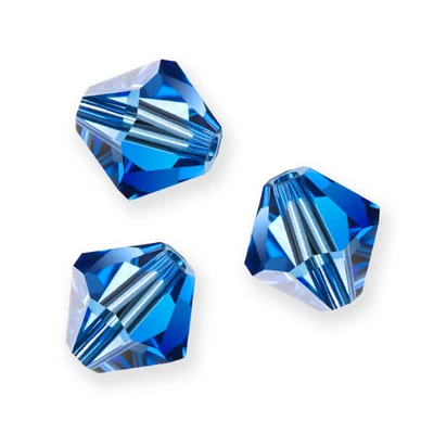 Preciosa kúpos kristálygyöngy füzér, 4 mm - Sapphire