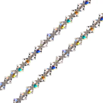 Preciosa kúpos kristálygyöngy füzér, 4 mm - Crystal AB
