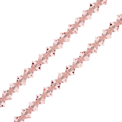 Preciosa kúpos kristálygyöngy füzér, 4 mm - Light Rose