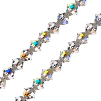 Preciosa kúpos kristálygyöngy füzér, 6 mm - Crystal AB