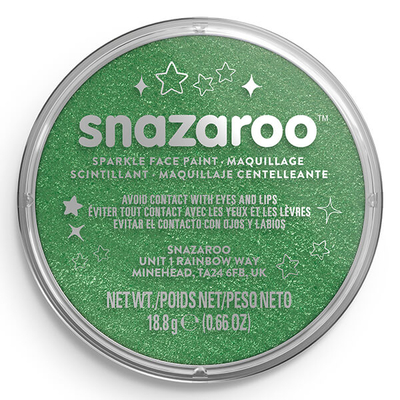 Snazaroo arcfesték korong - csillámos halványzöld, sparkle pale green 401