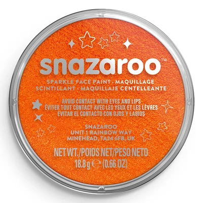 Snazaroo arcfesték korong - csillámos narancs, sparkle orange 531
