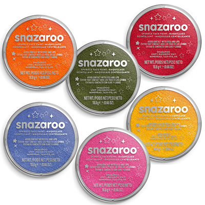 Snazaroo arcfesték korong - különféle csillámos színekben