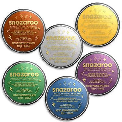 Snazaroo arcfesték korong - különféle metál színekben