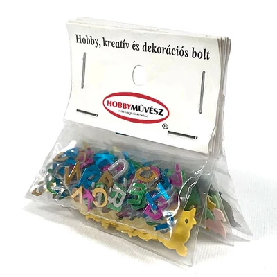 Flitter, varrható-ragasztható vegyesen, 5x2-2,5 g - változó összetétellel