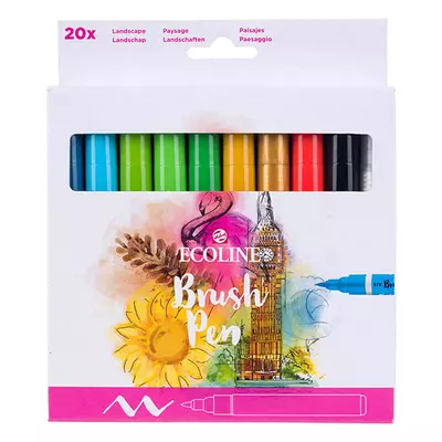 Talens Ecoline Brush Pen akvarell ecsetfilc készlet - 20 db