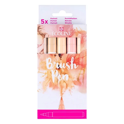 Talens Ecoline Brush Pen akvarell ecsetfilc készlet - 5 db, Portait